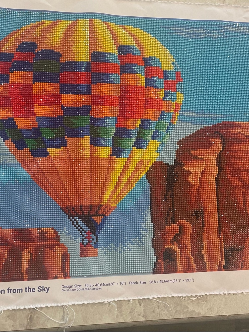 Diamond Art Multicolor Hot Air Balloon Wall Art - Home Wall Decor 16” X 20”